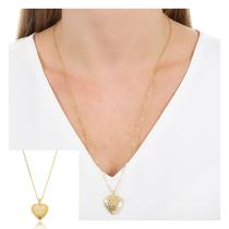 Colar Relicário Pet Banhado Ouro18k Lindo Delicado Brilhante Colar Relicário Pet Banhado Ouro18k Lindo Delicado Brilhante