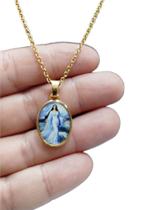Colar Religioso com Medalha de Iemanjá Rainha do Mar