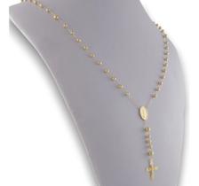 Colar Religioso Ouro 18k 750 Terço Completo Masculino 65cm
