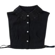 Colar removível, renda clássica de crochê, chiffon preto para mulheres