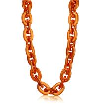 Colar Remuuly Halloween, corrente de plástico, 100 cm, laranja