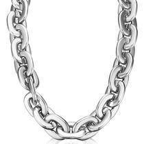 Colar Remuuly Halloween, corrente de plástico, 80 cm, prata