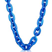 Colar Remuuly Halloween, corrente de plástico, 90 cm, azul Colar Remuuly Halloween, corrente de plástico, 90 cm, azul