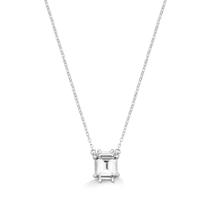 Colar retangular garras zirconia joia de prata luxo exclusivo moverich