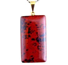 Colar Retangular Liso Obsidiana Mahogany Pino Argola Dourada