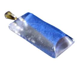 Colar Retangular Liso Quartzo Cristal Montagem Pino Dourado