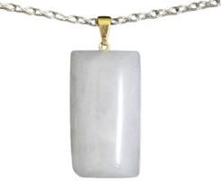 Colar Retangular Liso Quartzo Leitoso Pino Argola Dourada Colar Retangular Liso Quartzo Leitoso Pino Argola Dourada
