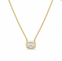 Colar retangular moissanite com borda 6x8mm 2ct joia de prata luxo möverich
