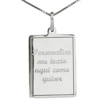 Colar Retângulo Coleção Personalizável em Prata 925