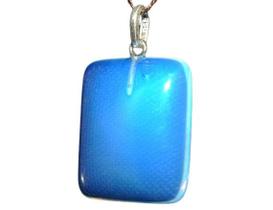 Colar Retangulo Pedra da Lua Opalina Pino Prata