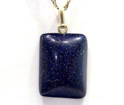 Colar Retângulo Pedra Estrela Pino Prata 950