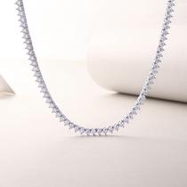 Colar Riviera 3 Garras Moissanite 3mm - 45cm em Prata 925 com Banho de Ródio Colar Riviera 3 Garras Moissanite 3mm - 45cm em Prata 925 com Banho de Ródio