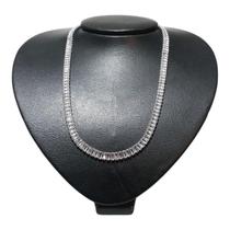 Colar Riviera Aço Zirconia Branca Retangular Brilho 40cm