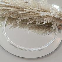 Colar Riviera Baguete Cravejada Zircônia Cristal Banhada Prata Colar Riviera Baguete Cravejada Zircônia Cristal Banhada Prata