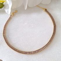 Colar Riviera Baguete Cravejada Zircônia Purple Colar Riviera Baguete Cravejada Zircônia Purple