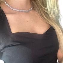 Colar riviera banhado ródio branco