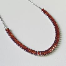 Colar Riviera com Pedras Vermelhas em Aço Inox Colar Riviera com Pedras Vermelhas em Aço Inox