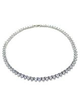 Colar Riviera Coração 5mm Ródio Branco