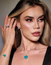 Colar Riviera Coração Pedra Fusion Turmalina