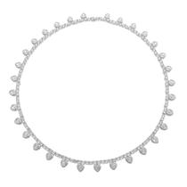 Colar riviera elisa coração zircônia folheado em ródio branco Colar riviera elisa coração zircônia folheado em ródio branco