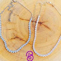 Colar Riviera Folheado Cravejado Zirconia