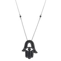 Colar Riviera Hamsa Ródio Negro Zircônias