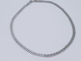 Colar Riviera luxo banho de Rodio