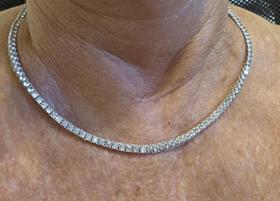 Colar riviera prata luxo 925 rodinada 40cm moissanite 3mm.com GRA. Rosangela lima joias Colar riviera prata luxo 925 rodinada 40cm moissanite 3mm.com GRA. Rosangela lima joias