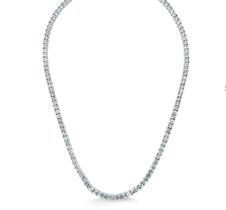 Colar riviera topazio azul 3mm com banho de ródio joia deprata luxo möverich tamanho:40cm