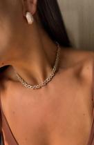 Colar Riviera Zircônia Corações Cor:Dourado