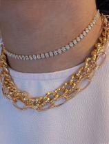 Colar Riviera Zircônias Baguete Colar Riviera Zircônias Baguete