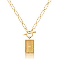 Colar Robaice com letra inicial banhada a ouro 14K para mulheres Colar Robaice com letra inicial banhada a ouro 14K para mulheres