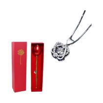 Colar Romântico Feminino Com Caixa De Presente Criativa Em Forma De Rosa, Joias Para O Dia Dos Colar Romântico Feminino Com Caixa De Presente Criativa Em Forma De Rosa, Joias Para O Dia Dos