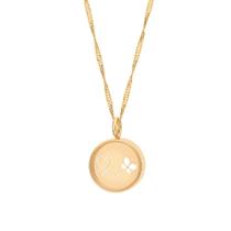 Colar Rommanel Banhado Ouro 18k Pingente Redondo Coração E Borboleta 50cm