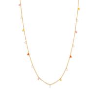 Colar Rommanel Banhado Ouro Com Cristais Coloridos Pendurados 532109