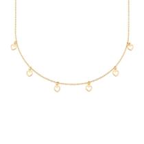 Colar Rommanel Banhado Ouro Corações Vazados 532311 Colar Rommanel Banhado Ouro Corações Vazados 532311