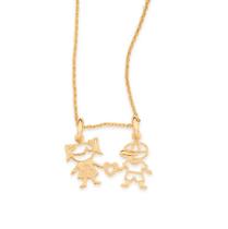 Colar Rommanel Banhado Ouro Filhos Menina Menino Coração 42cm Colar Rommanel Banhado Ouro Filhos Menina Menino Coração 42cm