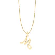 Colar Rommanel Banhado Ouro Letra M Grande Elo Grumet 42cm