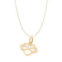 Colar Rommanel Banhado Ouro Pingente Coração Com Infinito Entrelaçado 42cm