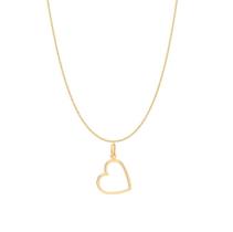 Colar Rommanel Banhado Ouro Pingente Coração Vazado 50cm