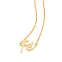 Colar Rommanel Banhado Ouro Pingente Fé 532076 Colar Rommanel Banhado Ouro Pingente Fé 532076