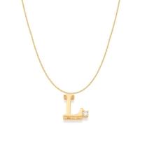 Colar Rommanel Banhado Ouro Pingente Letra L Zircônia 42cm
