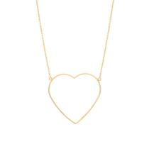 Colar Rommanel Banhado Ouro Pingente Maxi Coração Vazado 532069 Colar Rommanel Banhado Ouro Pingente Maxi Coração Vazado 532069