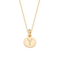 Colar Rommanel Banhado Ouro Pingente Medalha Letra Y Zircônias