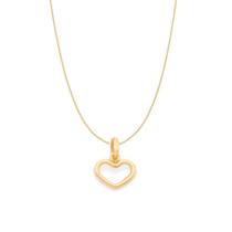 Colar Rommanel Banhado Ouro Pingente Mini Coração Vazado