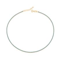 Colar Rommanel Choker Banhado Ouro Riviera Com 173 Cristais Azuis Claro 532177