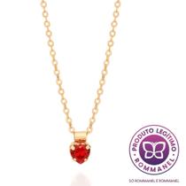 Colar Rommanel Com Pedra Vermelha Cristal Feminino Banhado Ouro 18k 532427 Colar Rommanel Com Pedra Vermelha Cristal Feminino Banhado Ouro 18k 532427