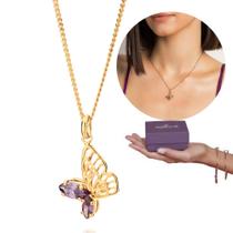 Colar Rommanel Com Pingente Borboleta Lilás Colar Rommanel Com Pingente Borboleta Lilás