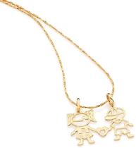 Colar Rommanel folheado Ouro Pingente Menina e Menino 531639 541937