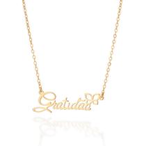 Colar Rommanel Gratidão Com Borboleta Banhado A Ouro 18k 532577 Colar Rommanel Gratidão Com Borboleta Banhado A Ouro 18k 532577